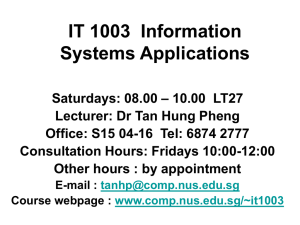 IT 1003 Information Systems Applications