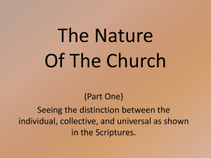 The Nature Of The Church (Part One)