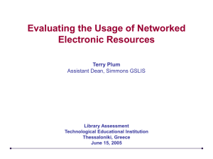Evaluating the Usage of Networked Electronic Resources