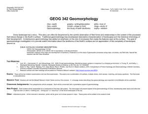 GEOG 342 Geomorphology
