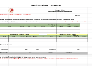 Payroll Expenditure Transfer Form