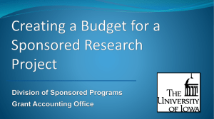 Budget Preparation Powerpoint - Division of Sponsored Programs