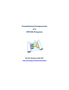 Foundational Components of a NYS ESL Program