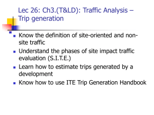 Traffic analysis - trip generation