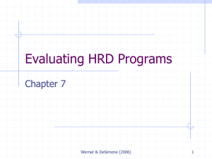 Evaluating HRD Programs