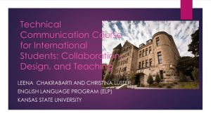 Technical Communication Course for International Students