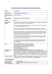 Advisory Board Profile (for registration on Advisory Board NZ