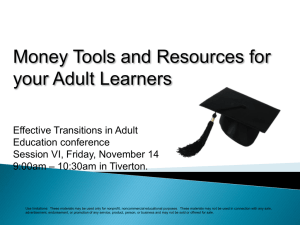 Financial Literacy for Your Adult Learners