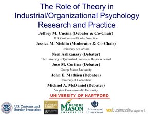 Panel member for: The Role of Theory in Industrial