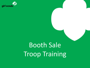 Booth Sale Troop Training