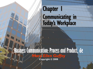 Chapter 1 Communicating in Today's Workplace