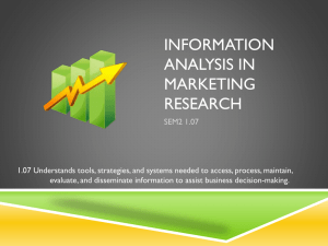 Information Analysis in Marketing Research