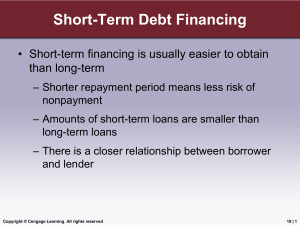 Short-Term Debt Financing