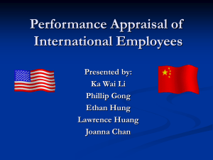 Group 7/Topic 7: Performance Appraisal of International Employees