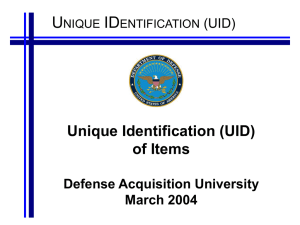 UID Briefing - Northrop Grumman Corporation