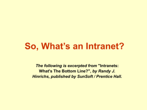 So, what's an Intranet? - Faculty Personal Homepage