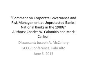 *Comment on Corporate Governance and Risk Management at