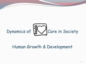 Growth and Development - Dynamics of Health Care in Society Mrs