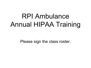 RPI Ambulance Annual OSHA Training