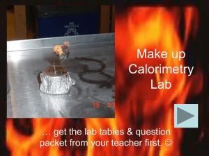 Make up Calorimetry Lab