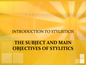 1. Introduction to Stylistics