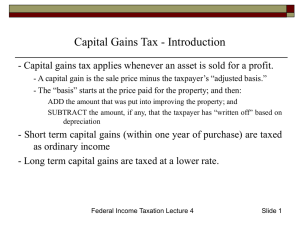 Capital Gains Tax- Introduction