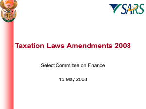 Taxation Laws Amendments
