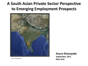 A South Asian Private Sector Perspective to Emerging Employment