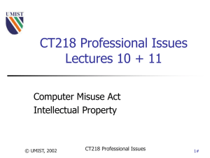 CT218_Lect10-Intellectual Property