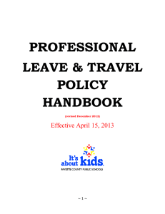 Professional Travel Handbook - Fayette County Public Schools