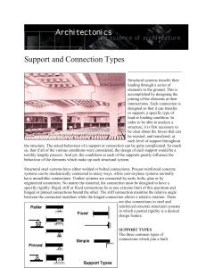 Support and Connection Types Structural systems transfer their