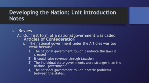 Forming the Nation: Unit Introduction Notes