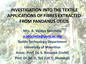 Paper Investigation into the textile applications of fibers extracted
