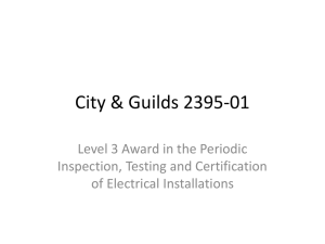 City & Guilds 2395-01 - Electrical Installation