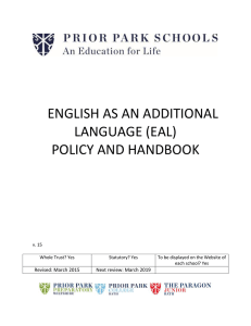 English as an Additional Language Policy