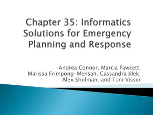 Chapter 35 Informatics Solutions for Emergency Planningand