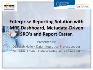 Enterprise Reporting Solution with MRE Dashboard, Metadata