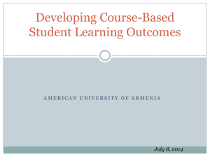 Course-Based Student Learning Outcomes
