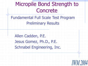 Micropile Bond Strength to Concrete