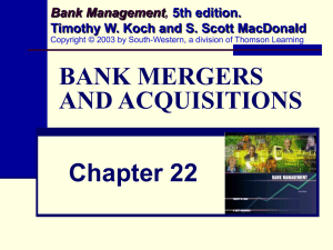 Bank Mergers and Acquisitions