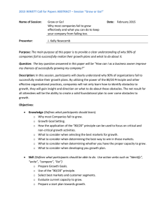2015 WWETT Call for Papers ABSTRACT – Session “Grow or Go