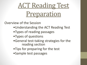 ACT Reading Test Preparation