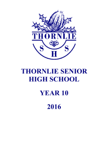 Year 10 Booklet 2016 - Thornlie Senior High School
