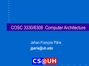 COSC3330/6308 Computer Architecture