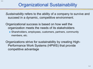 Sustainability and Competitive Advantage