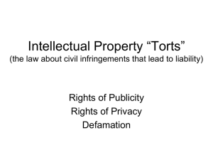 Intellectual Property “Torts” (the law about civil