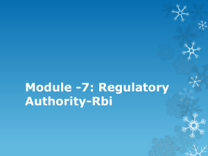Module -7: Regulatory Authority-Rbi