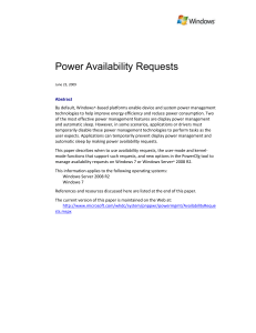 in Power Availability Request whitepaper