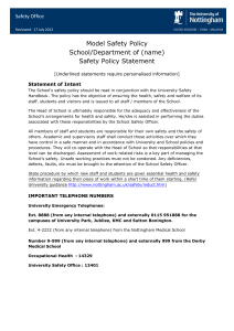 Model Safety Policy - University of Nottingham