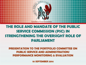 Public Service Commission (PSC) - Parliamentary Monitoring Group